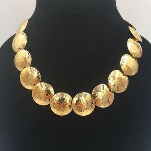 hammered gold tone necklace/choker